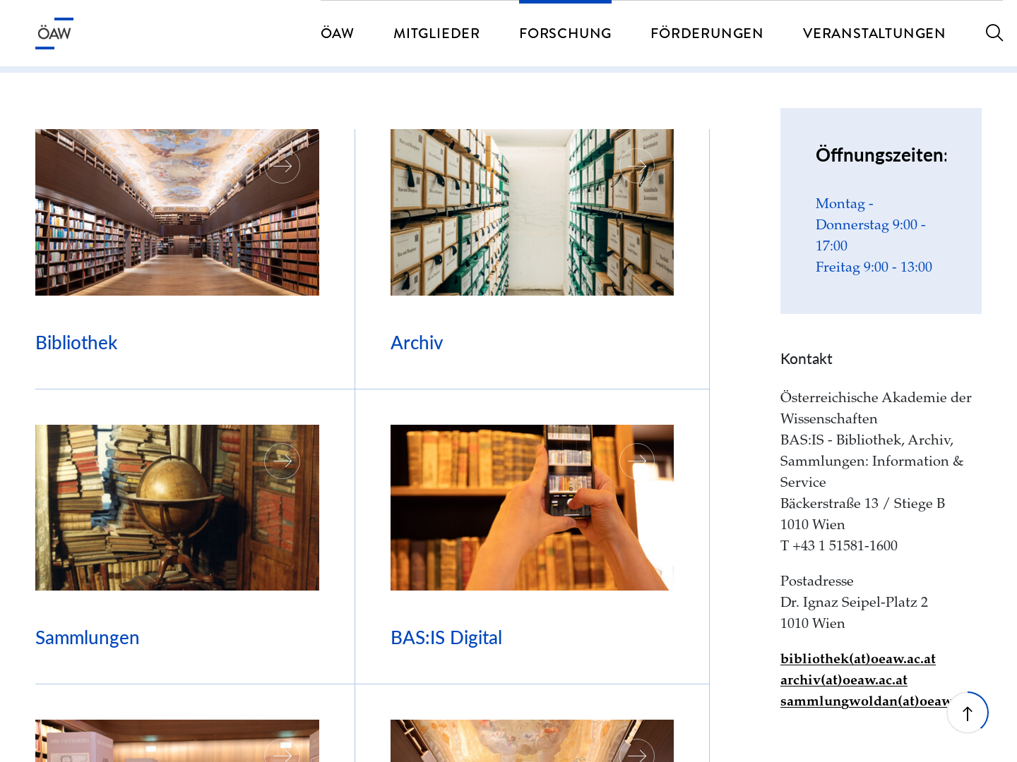 Österreichische Akademie der Wissenschaften: Bibliothek & Archiv