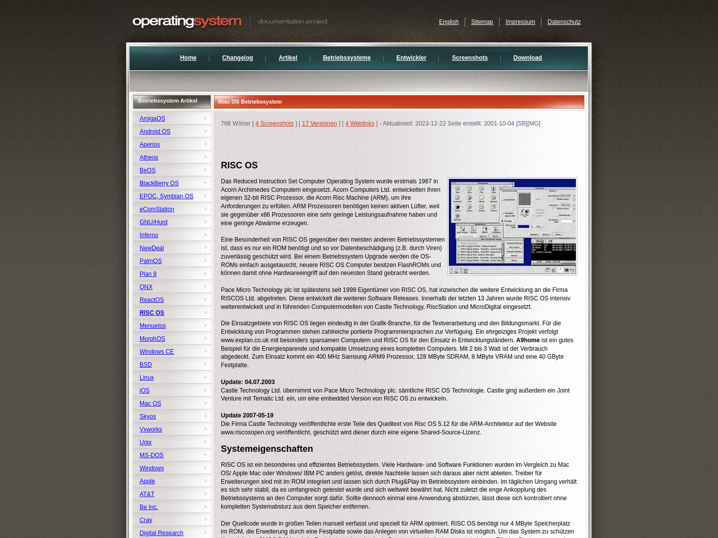 operating-system.org: RISC OS
