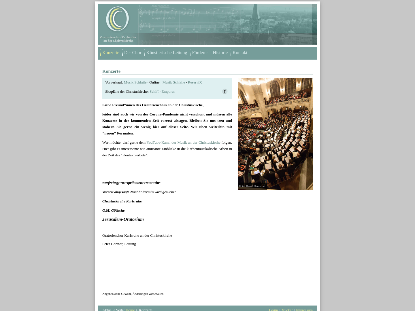 Oratorienchor Karlsruhe an der Christuskirche
