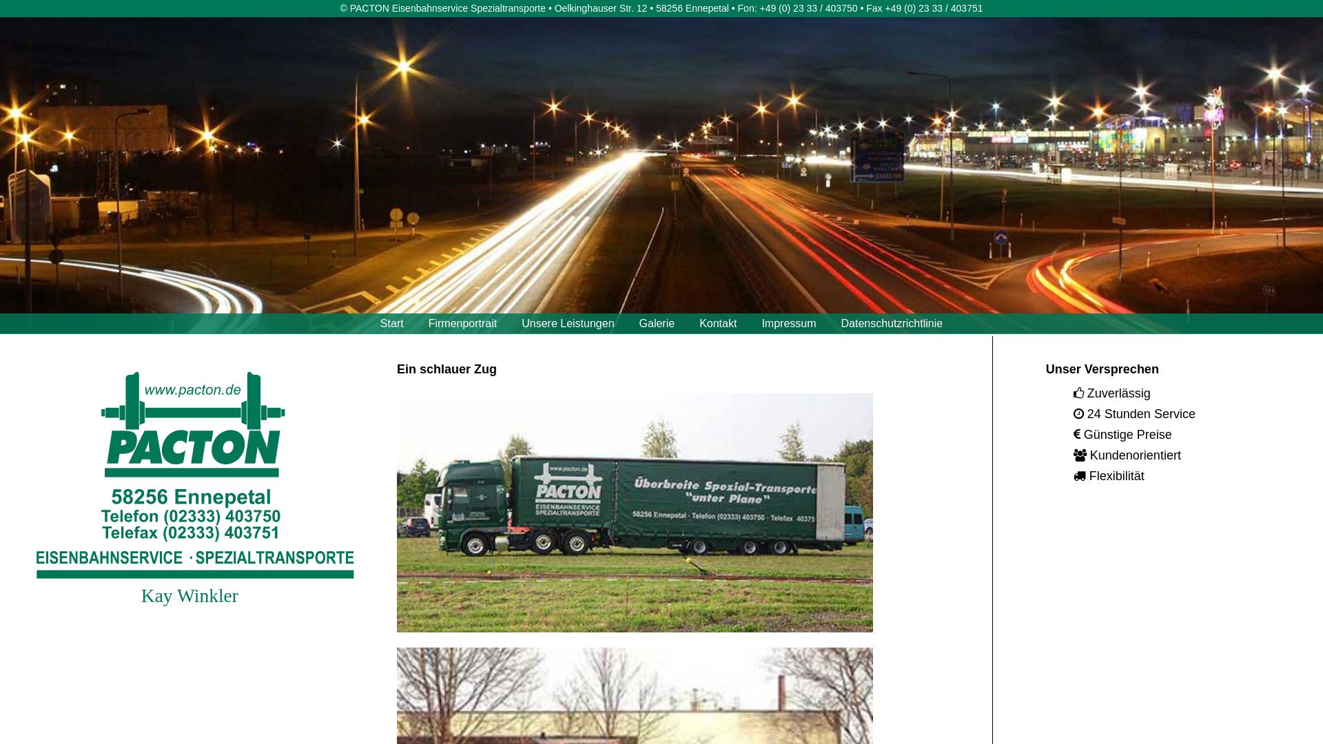 Pacton Eisenbahnsysteme Spezialtransporte