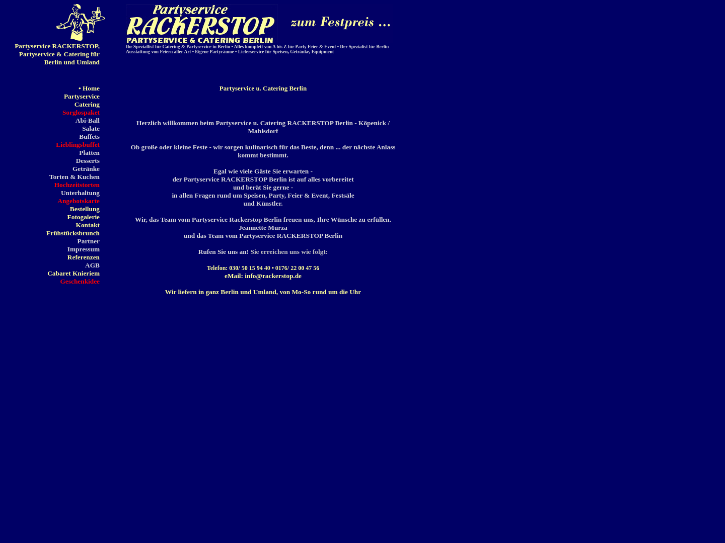 Partyservice Rackerstop