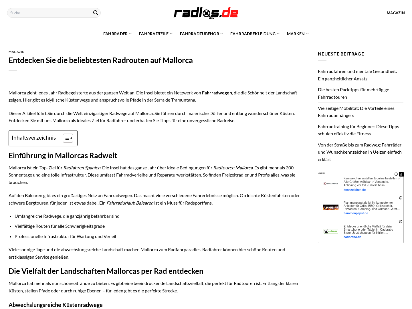 Rennradtouren auf Mallorca