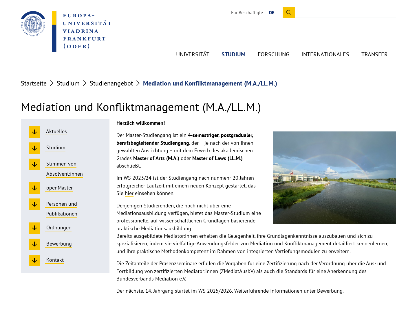 Masterstudiengang Mediation - Europa-Universität Viadrina