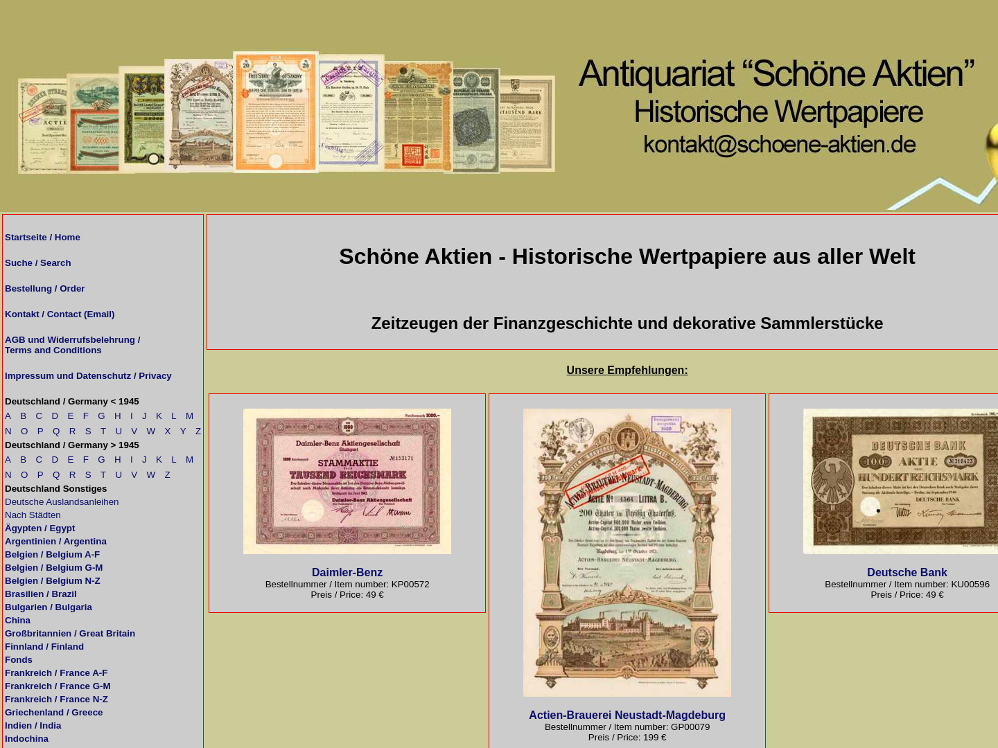 Antiquariat "Schöne Aktien", Juergen R. Lahm