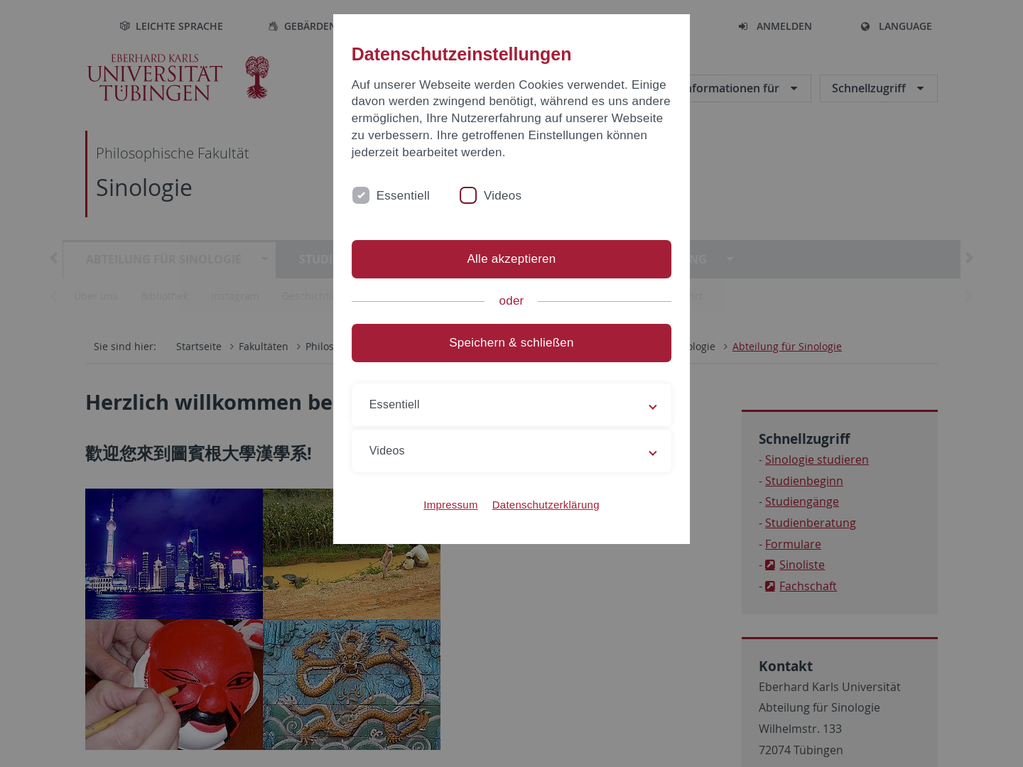 Abteilung Sinologie und Koreanistik an der Universität