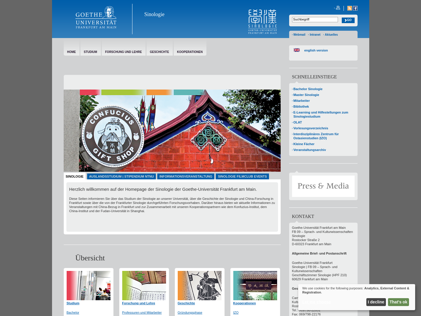 Sinologie an der Universität