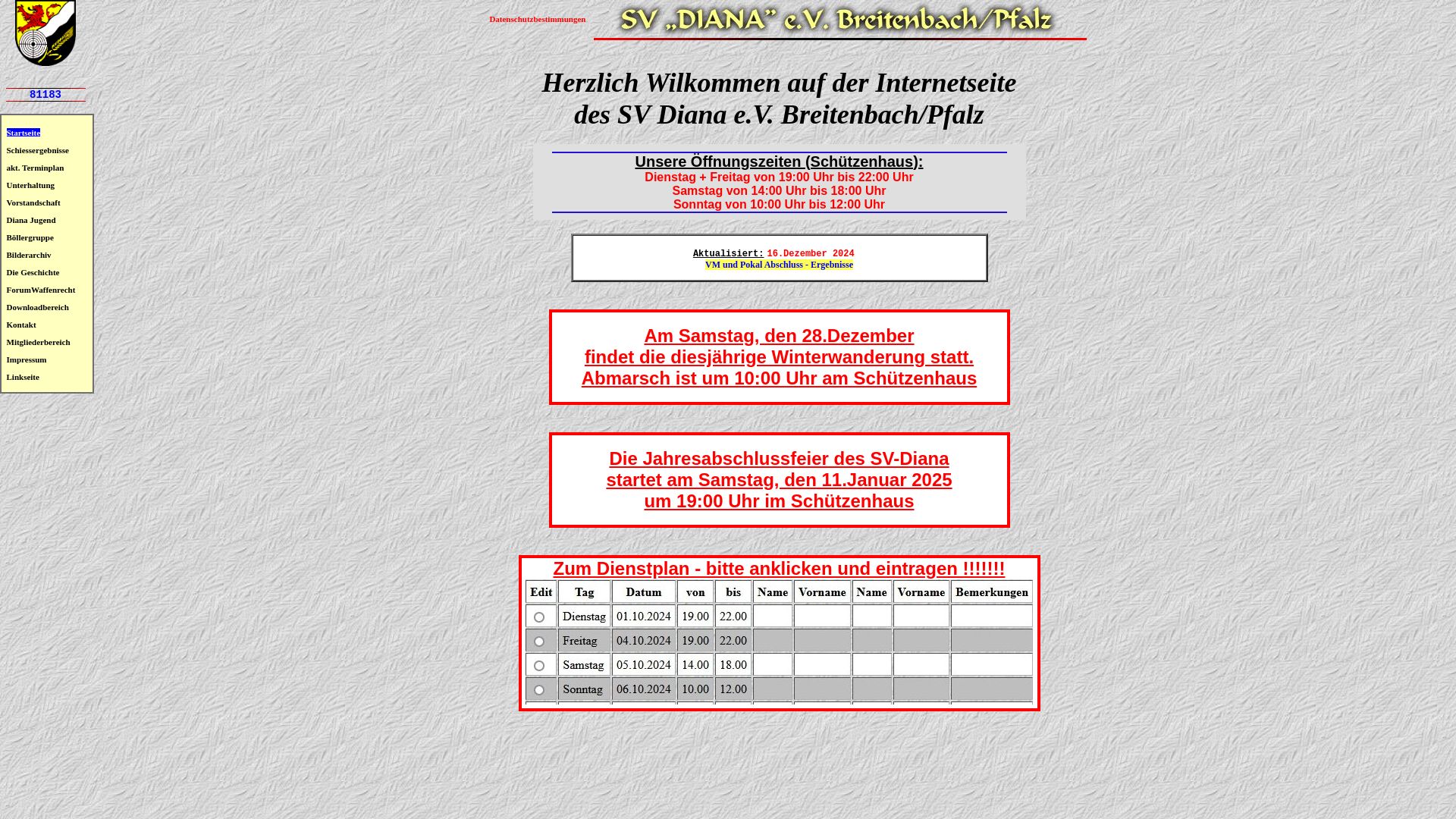 Schützenverein "Diana" e.V., Breitenbach/ Pfalz