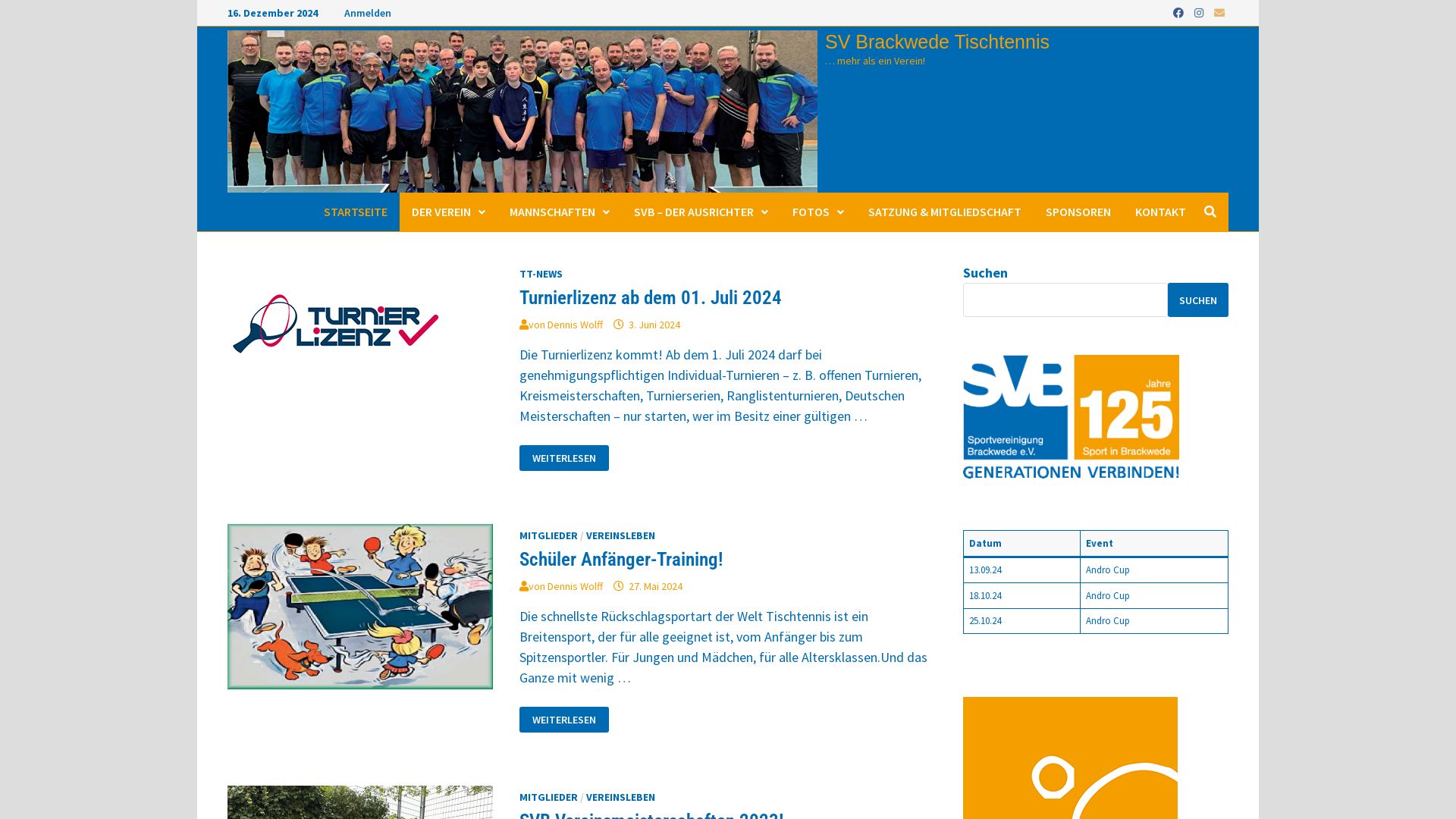 SV Brackwede Tischtennisabteilung