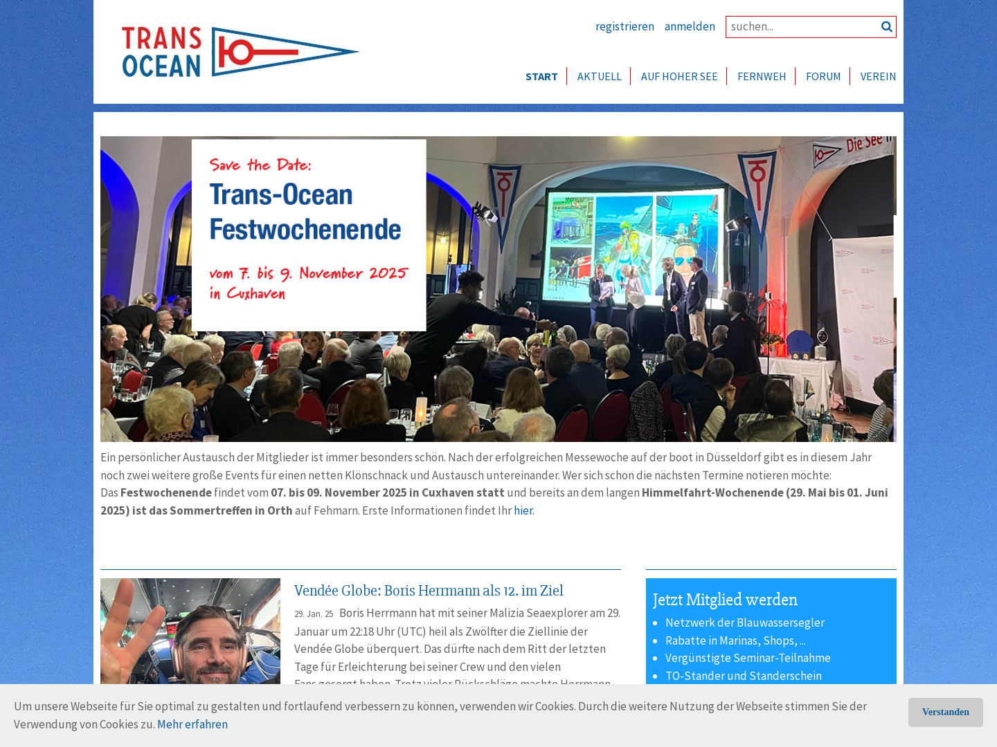 Trans Ocean e.V. Verein zur Förderung des Hochseesegelns, Segeln um die Welt