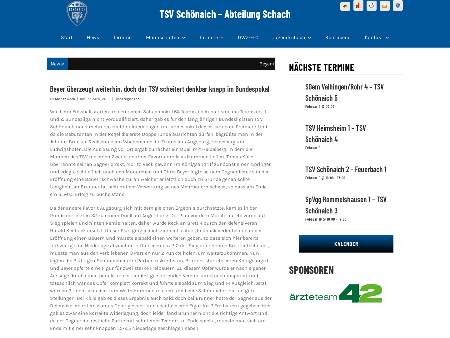 TSV Schönaich, Schachabteilung