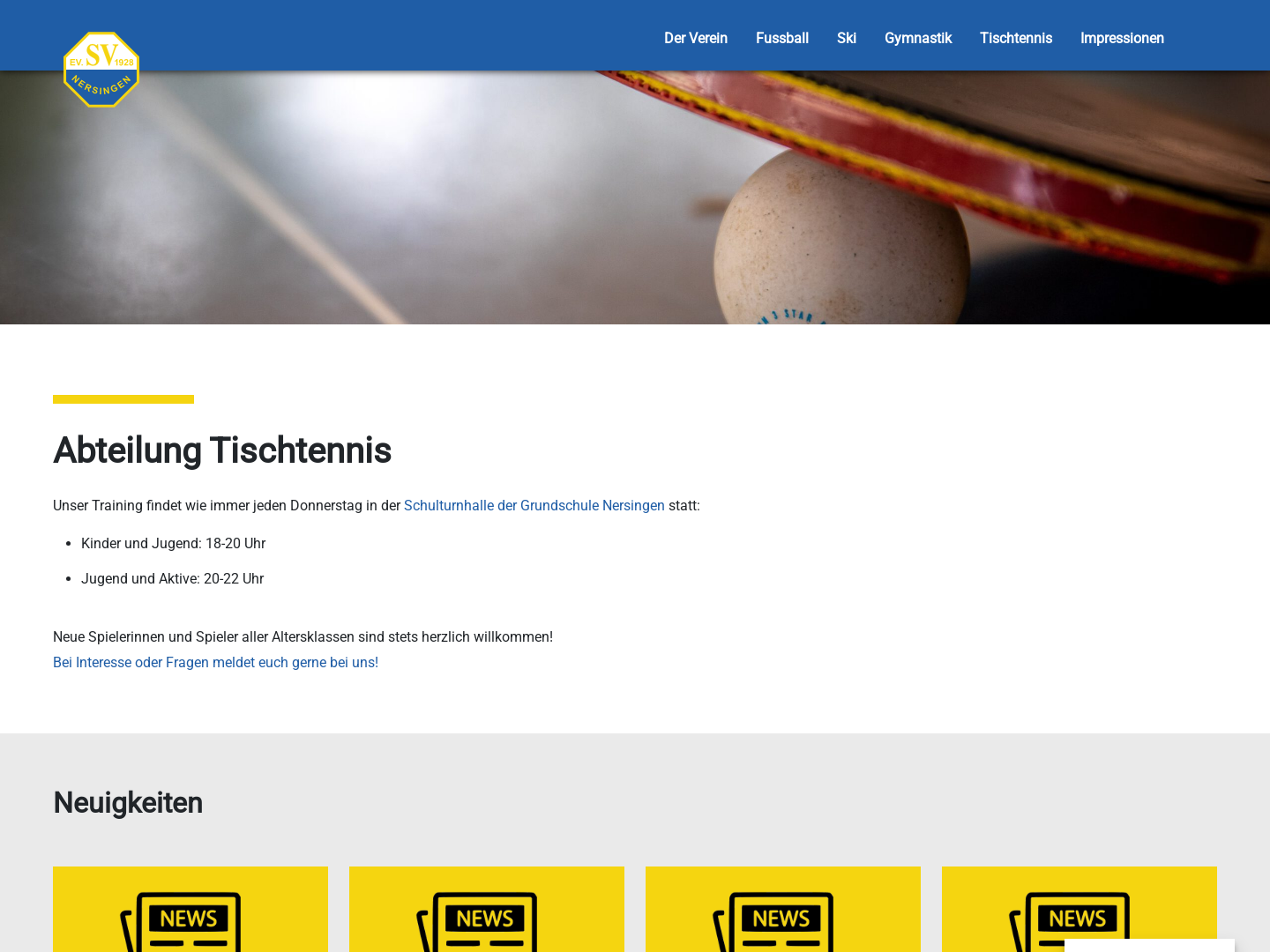 SV Nersingen Tischtennisabteilung
