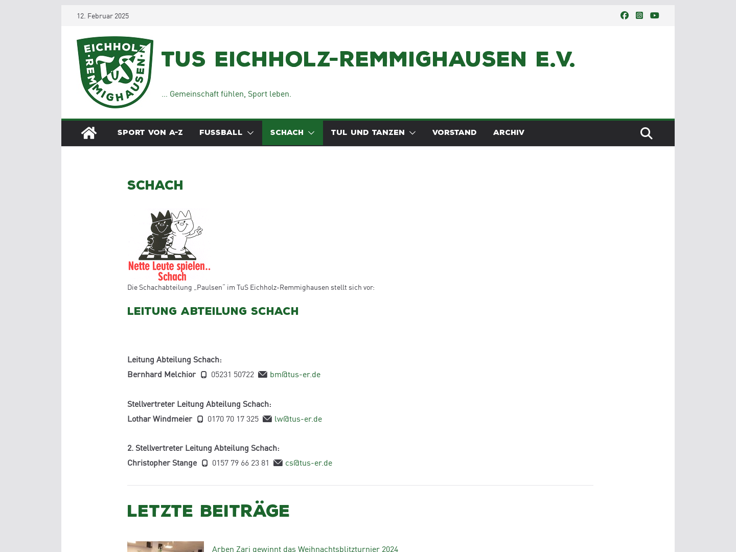 Schachabteilung “Paulsen” im TuS Eichholz-Remmighausen