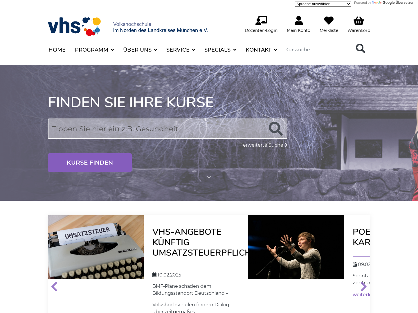 VHS im Norden des Landkreis München