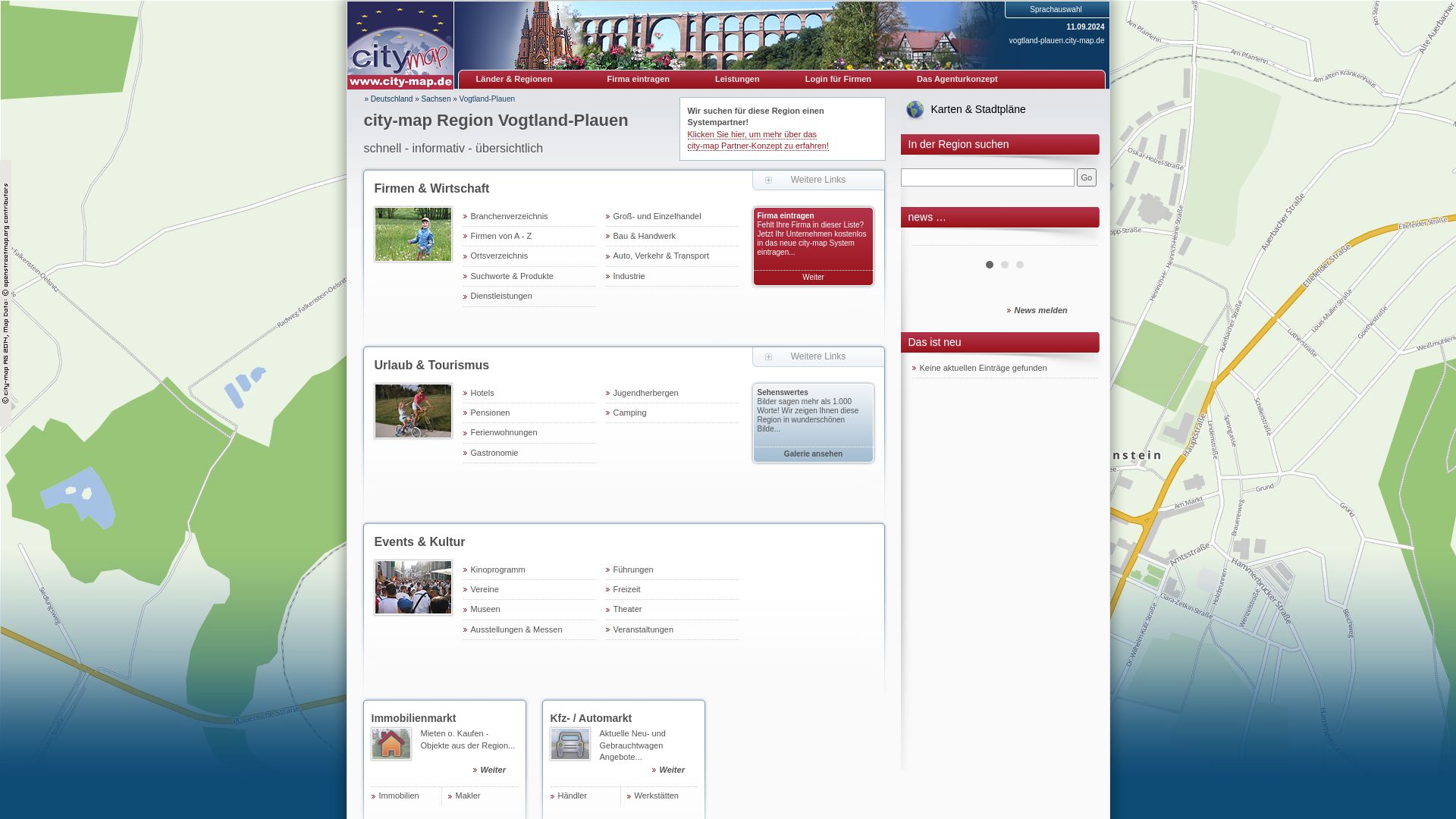 city-map Marktplatz der Region Vogtland-Plauen