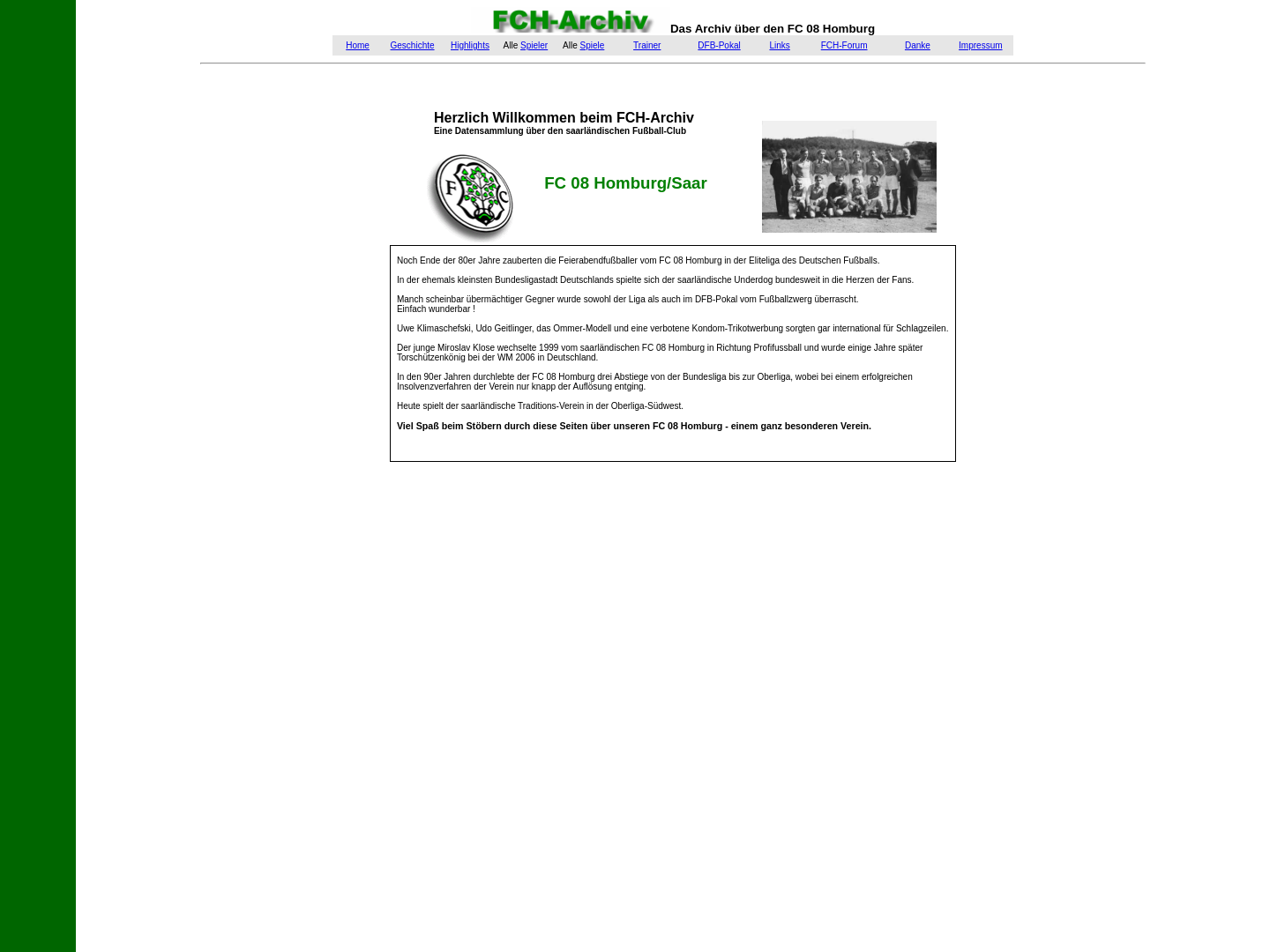 FCH Archiv, Fan-Page des FC Homburg