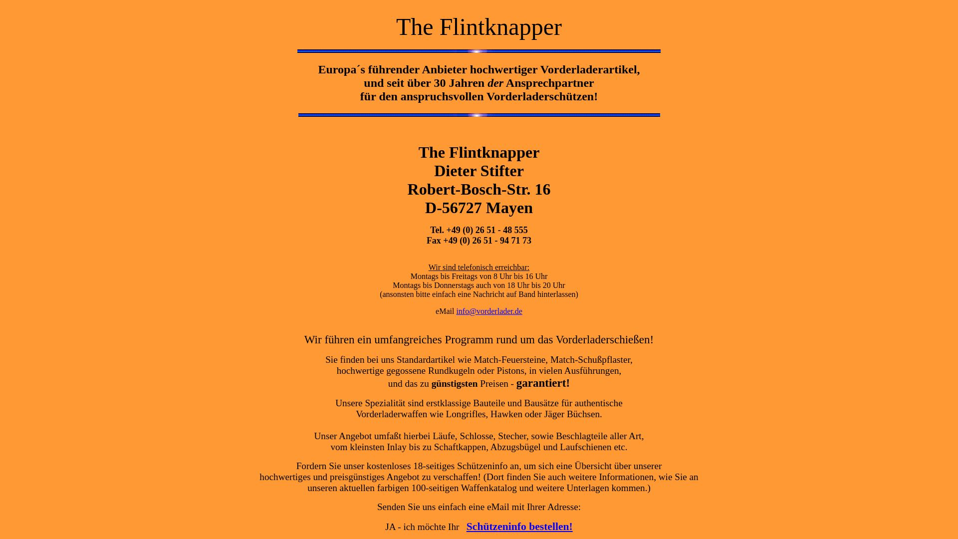 The Flintknapper, Dieter Stifter