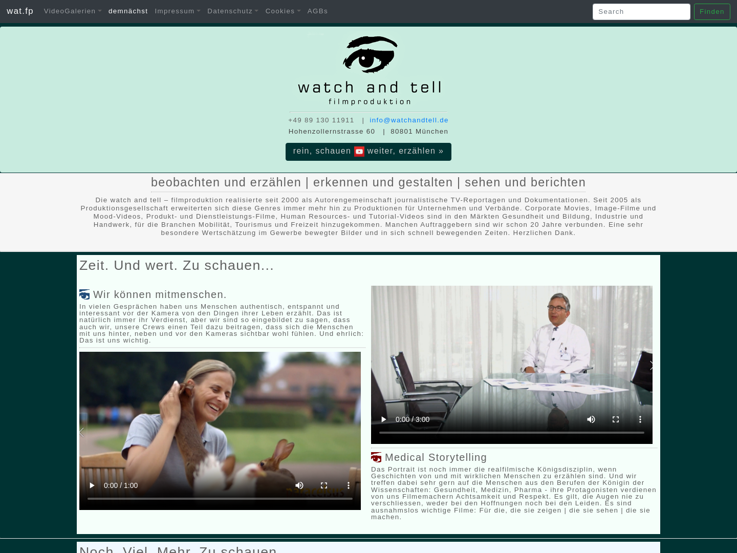 Watch and tell - Filmproduktion