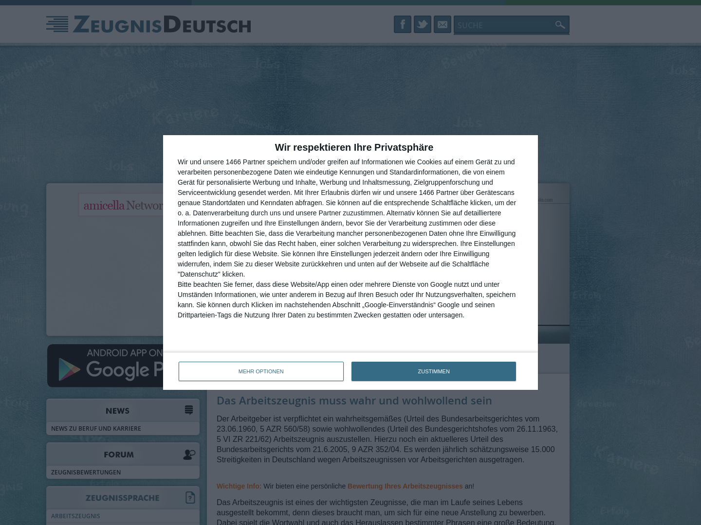 Zeugnisdeutsch