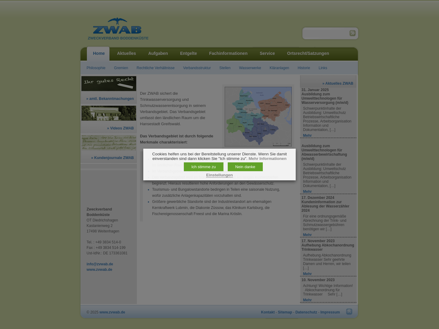 Zweckverband Wasser Abwasser Boddenküste